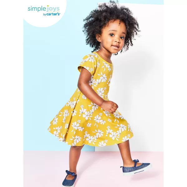 Simple Joys by Carter's Toddlers and Baby Girls' Short-Sleeve and Sleeveless Dress Sets, Pack of 2