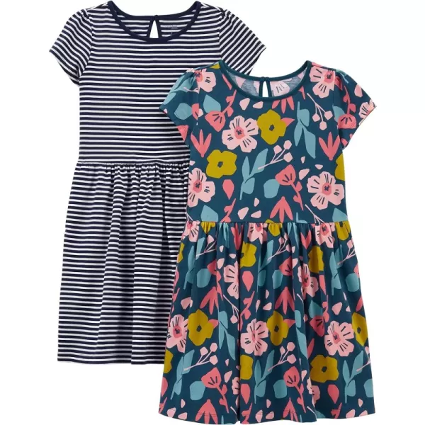 Simple Joys by Carter's Toddlers and Baby Girls' Short-Sleeve and Sleeveless Dress Sets, Pack of 2