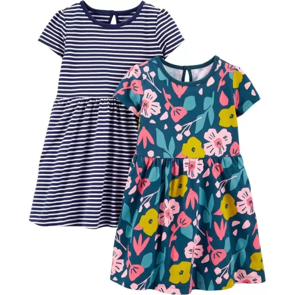Simple Joys by Carter's Toddlers and Baby Girls' Short-Sleeve and Sleeveless Dress Sets, Pack of 2