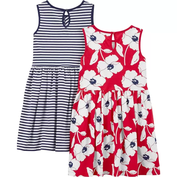 Simple Joys by Carter's Toddlers and Baby Girls' Short-Sleeve and Sleeveless Dress Sets, Pack of 2