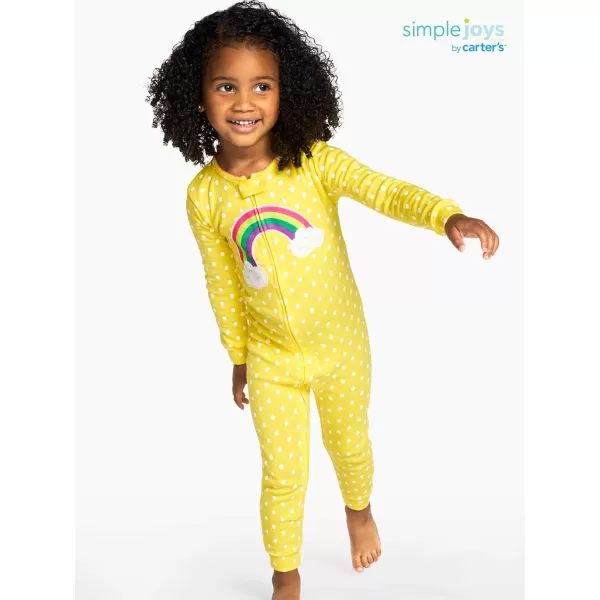Simple Joys by Carter's Toddlers and Baby Girls' Snug-Fit Footless Cotton Pajamas, Pack of 3