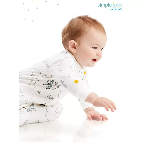 Simple Joys by Carter's Unisex Babies' 2-Way Zip Thermal Footed Sleep and Play, Pack of 2