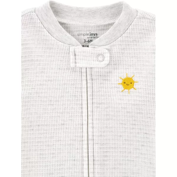 Simple Joys by Carter's Unisex Babies' 2-Way Zip Thermal Footed Sleep and Play, Pack of 2