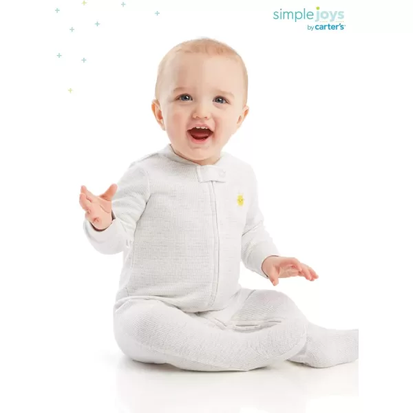 Simple Joys by Carter's Unisex Babies' 2-Way Zip Thermal Footed Sleep and Play, Pack of 2