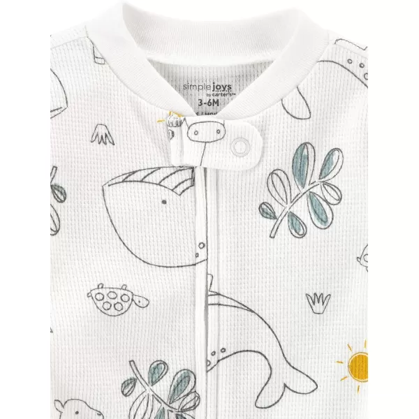 Simple Joys by Carter's Unisex Babies' 2-Way Zip Thermal Footed Sleep and Play, Pack of 2