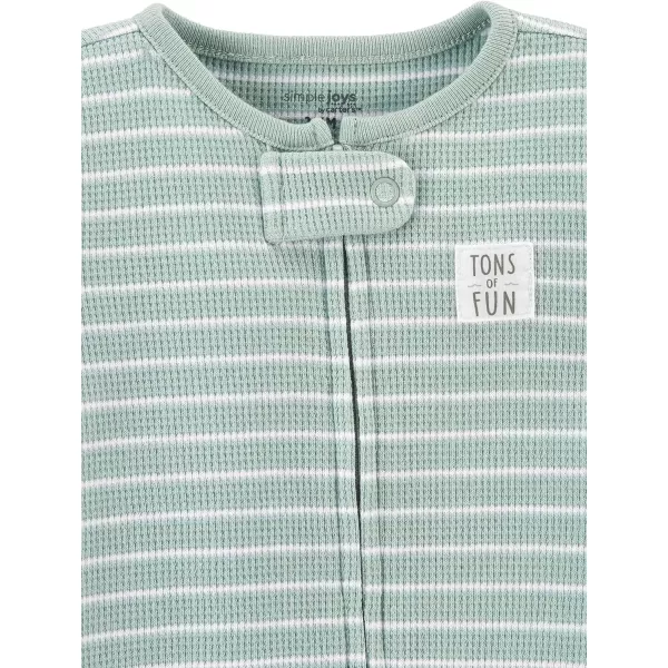 Simple Joys by Carter's Unisex Babies' 2-Way Zip Thermal Footed Sleep and Play, Pack of 2