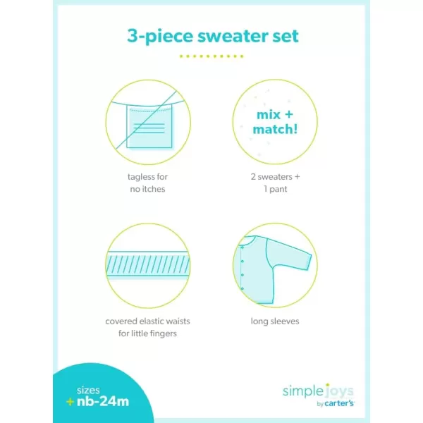 Simple Joys by Carter's Unisex Babies' 3-Piece Sweater Set
