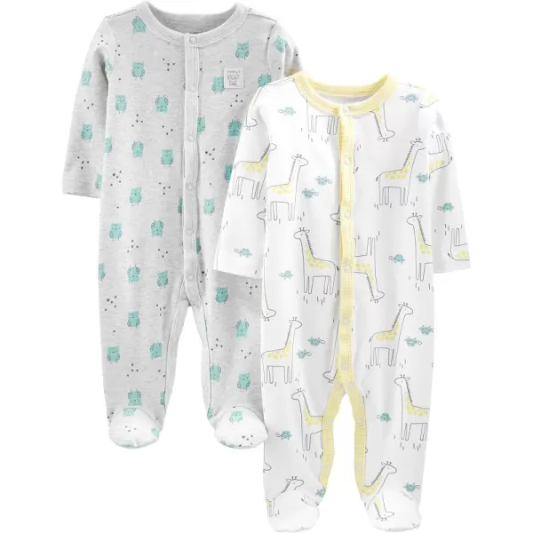 Simple Joys by Carter's Unisex Babies' Cotton Footed Sleep and Play, Pack of 2