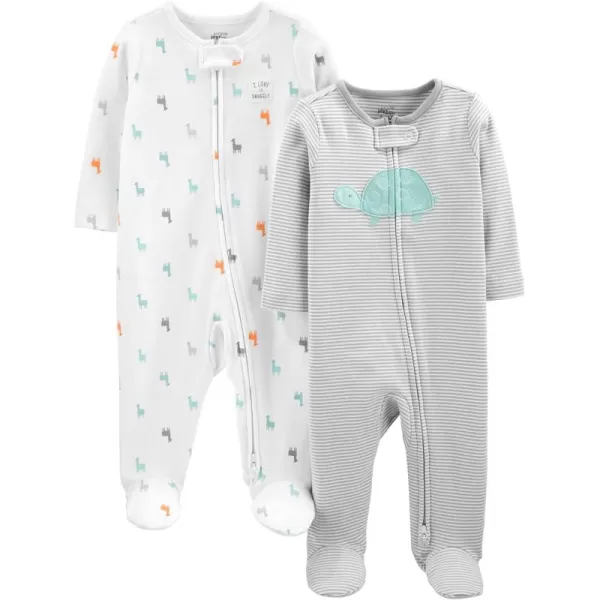 Simple Joys by Carter's Unisex Babies' Cotton Footed Sleep and Play, Pack of 2