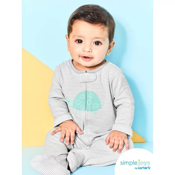 Simple Joys by Carter's Unisex Babies' Cotton Footed Sleep and Play, Pack of 2