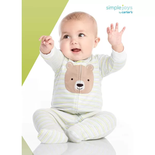 Simple Joys by Carter's Unisex Babies' Cotton Footed Sleep and Play, Pack of 2