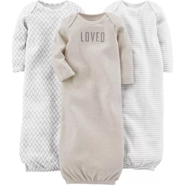 Simple Joys by Carter's Unisex Babies' Cotton Sleeper Gown, Pack of 3