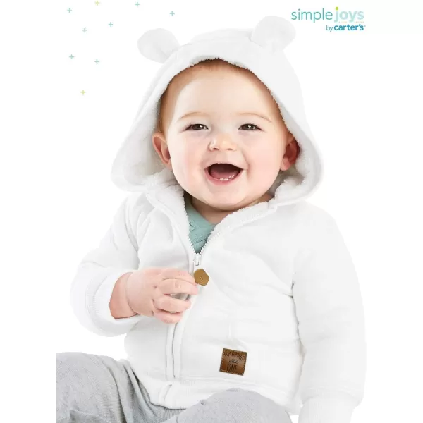 Simple Joys by Carter's Unisex Babies' Hooded Sweater Jacket with Sherpa Lining