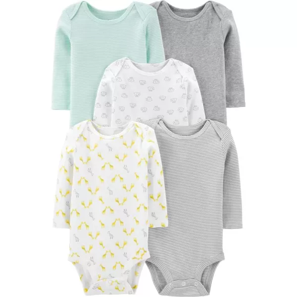 Simple Joys by Carter's Unisex Babies' Long-Sleeve Bodysuit, Pack of 5