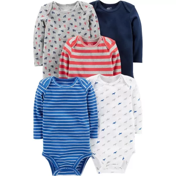 Simple Joys by Carter's Unisex Babies' Long-Sleeve Bodysuit, Pack of 5