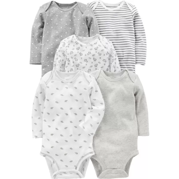 Simple Joys by Carter's Unisex Babies' Long-Sleeve Bodysuit, Pack of 5