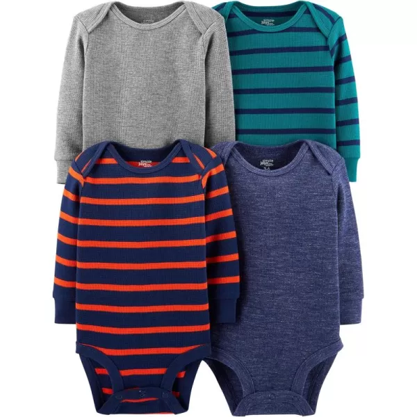 Simple Joys by Carter's Unisex Babies' Long-Sleeve Thermal Bodysuits, Pack of 4