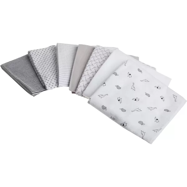 Simple Joys by Carter's Unisex Babies' Muslin burp cloths, Pack of 7, Grey/White/Black, One Size