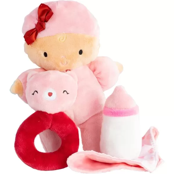Simple Joys by Carter's Unisex Babies' Plush Playset, Pink/Red, Standard