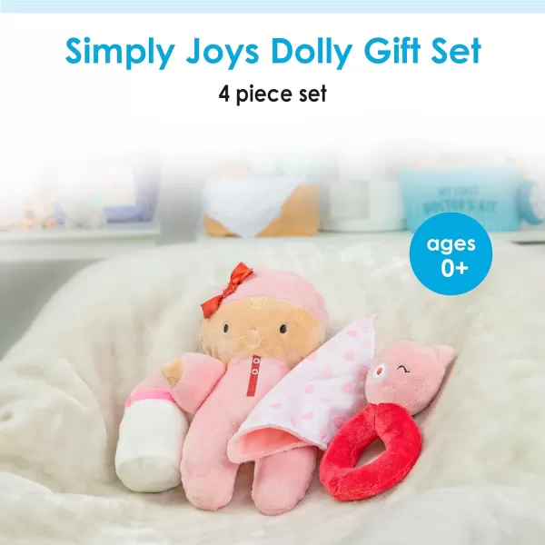 Simple Joys by Carter's Unisex Babies' Plush Playset, Pink/Red, Standard
