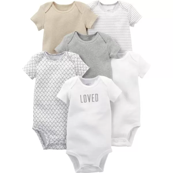 Simple Joys by Carter's Unisex Babies' Short-Sleeve Bodysuit, Multipacks