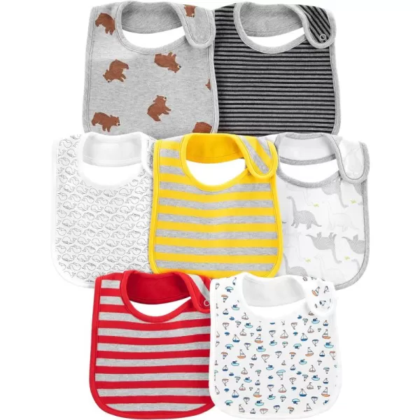 Simple Joys by Carter's Unisex Babies' Teething Bibs, Pack of 7
