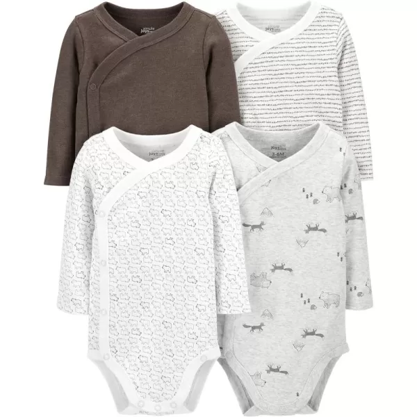 Simple Joys by Carter's Unisex Babies' Textured Bodysuits, Pack of 4
