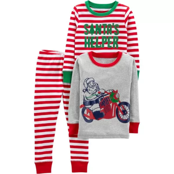 Simple Joys by Carter's Unisex Babies, Toddlers and Kids' 3-Piece Snug-Fit Cotton Christmas Pajama Set, Pack of 3