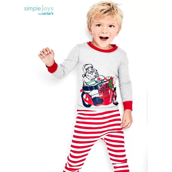 Simple Joys by Carter's Unisex Babies, Toddlers and Kids' 3-Piece Snug-Fit Cotton Christmas Pajama Set, Pack of 3