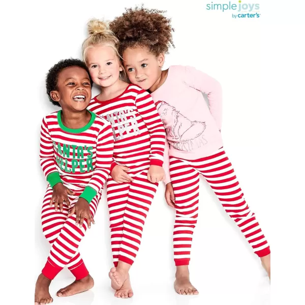 Simple Joys by Carter's Unisex Babies, Toddlers and Kids' 3-Piece Snug-Fit Cotton Christmas Pajama Set, Pack of 3