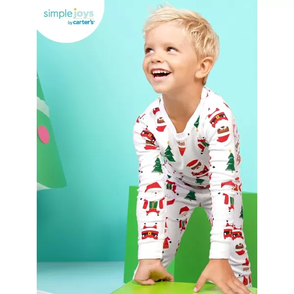Simple Joys by Carter's Unisex Babies, Toddlers and Kids' 3-Piece Snug-Fit Cotton Christmas Pajama Set, Pack of 3