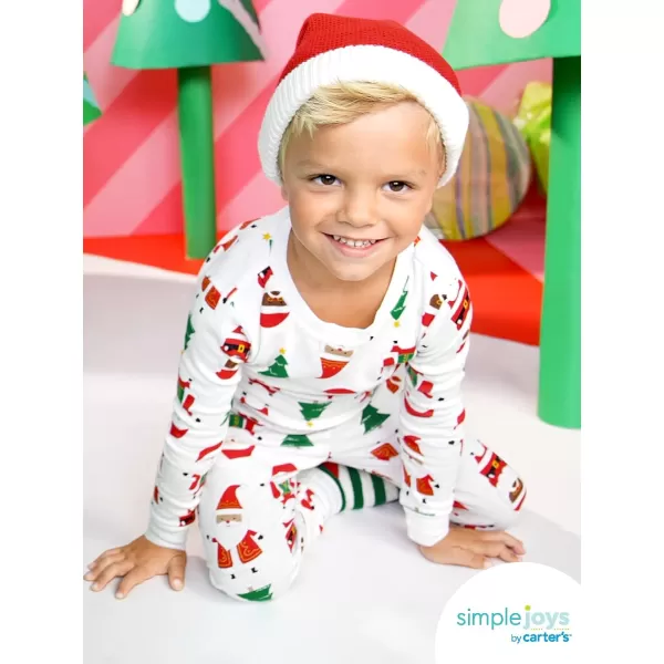 Simple Joys by Carter's Unisex Babies, Toddlers and Kids' 3-Piece Snug-Fit Cotton Christmas Pajama Set, Pack of 3