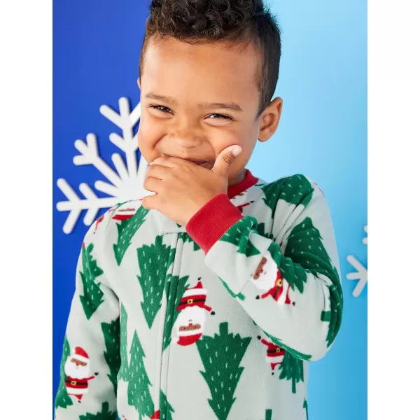 Simple Joys by Carter's Unisex Kids' Holiday Loose-Fit Flame Resistant Fleece Footed Pajamas, Pack of 2