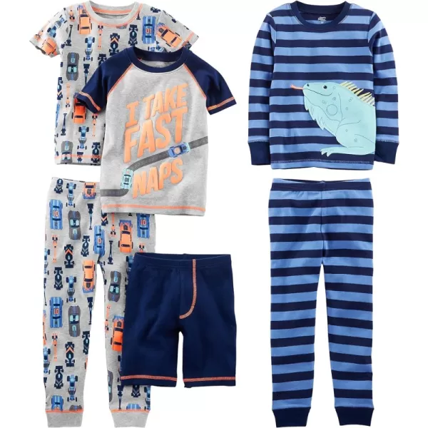 Grey Cars/Navy Stripe/Text Print