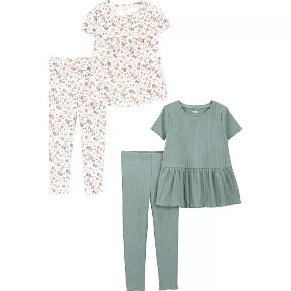 Bottle Green/White Floral
