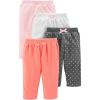 imageSimple Joys by Carters Baby Girls 4Pack Fleece PantsCharcoal DotsOrangePinkWhite
