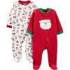 imageSimple Joys by Carters Baby Holiday Fleece Footed Sleep and Play Pack of 2Red SantaWhite Penguin