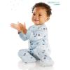 imageSimple Joys by Carters Baby Boys 2Pack Fleece Footed Sleep and PlayLight Blue DogsWhite Stripe