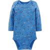 imageSimple Joys by Carters Unisex Babies LongSleeve BodysuitBlueGreyWhite