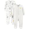 imageSimple Joys by Carters Baby 2Way Zip Thermal Footed Sleep and Play Pack of 2AnimalSun