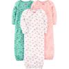 imageSimple Joys by Carters Baby Girls 3Pack Cotton Sleeper GownPinkMint GreenWhite