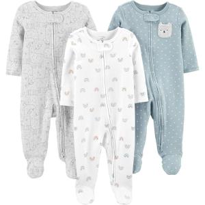 imageSimple Joys by Carters Baby 3Pack Neutral Sleep and PlayBearLlamaRainbow