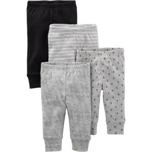 imageSimple Joys by Carters Baby 4Pack Neutral PantBlack BananasGreyWhite