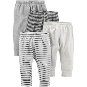 imageSimple Joys by Carters Baby 4Pack Neutral PantBlack Mini StripeGreyLight GreyWhite Stripe