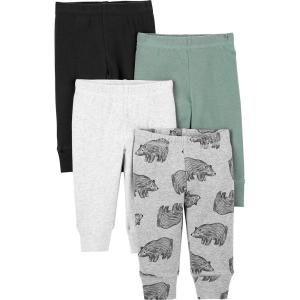imageSimple Joys by Carters Baby 4Pack Neutral PantBlackGrey BearSpruce GreenWhite