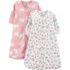 imageSimple Joys by Carters Unisex Babies Microfleece Sleepbag Wearable Blanket Pack of 2Pink CatWhite Animal