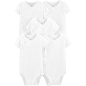 imageSimple Joys by Carters unisexbaby 5pack Side Snap Shortsleeve BodysuitWhite