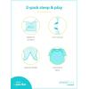imageSimple Joys by Carters babyboys 2way Zip Thermal Footed Sleep and Play Pack of 2Dusty Blue BearIvory Dinosaur