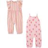Pink Strawberries/White Vertical Stripe