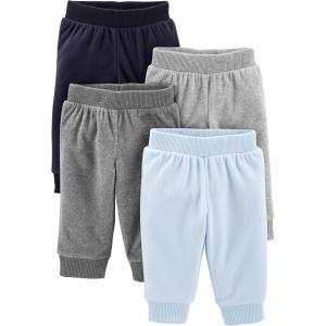 imageSimple Joys by Carters Baby 4Pack Fleece PantsDark GreyGrey HeatherLight BlueNavy